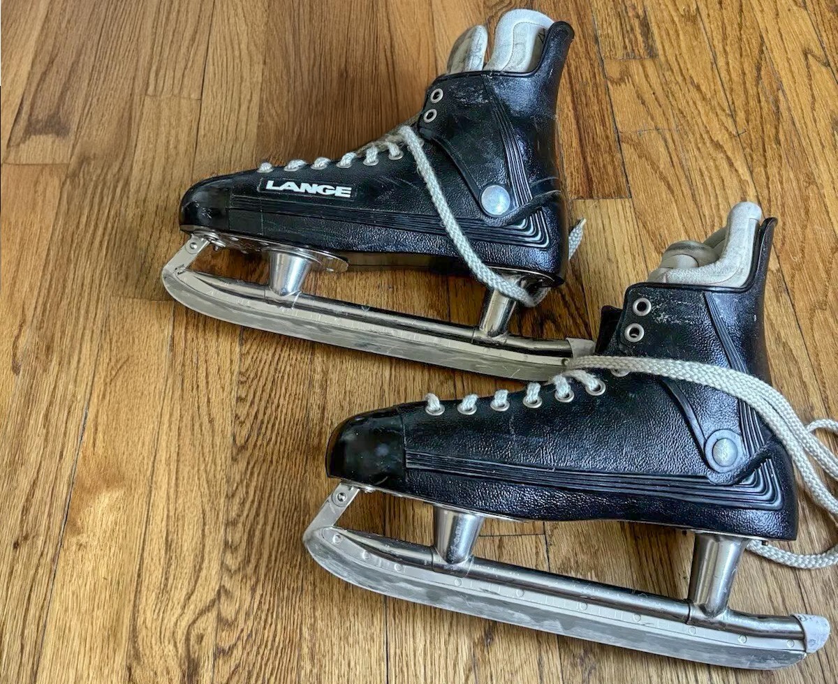 Lange plastic hockey skates, 1970s collector's pair