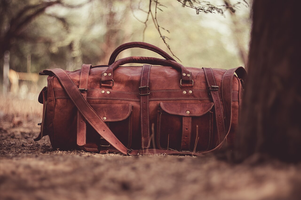 Photo 2: Leather duffel bag
