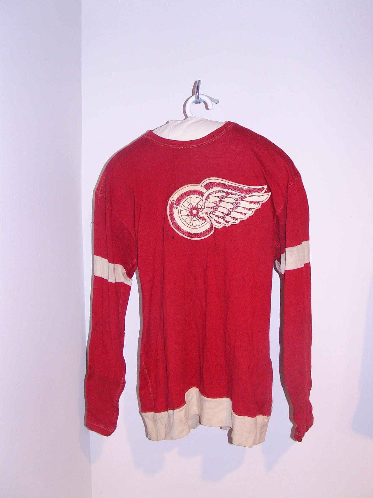 Vintage red wool hockey sweater